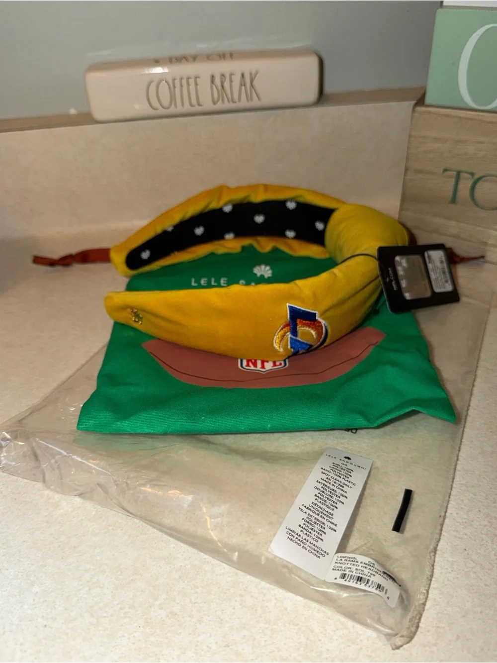 LOS ANGELES RAMS EMBROIDERED LELE SADOUGHI X NFL SOL KNOTTED HEADBAND